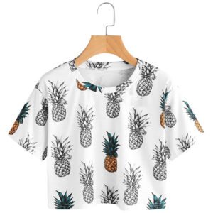 Pineaple Print Crop Tee