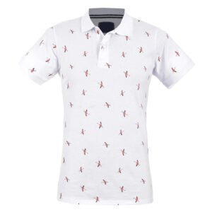 White Character Printed Polo Shirts