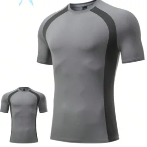 Block Round Neck Short Sleeve Sports