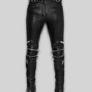 Electric Zipper Mono Leather Pants