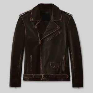 Enforcer Dark Brown Biker Leather Jacket